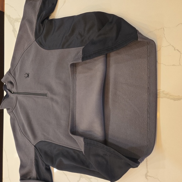 Spyder Soft Shell 1/4 Zip Fleece Pullover Sweater Jacket Mens Size XL Black Gray - Picture 12 of 14